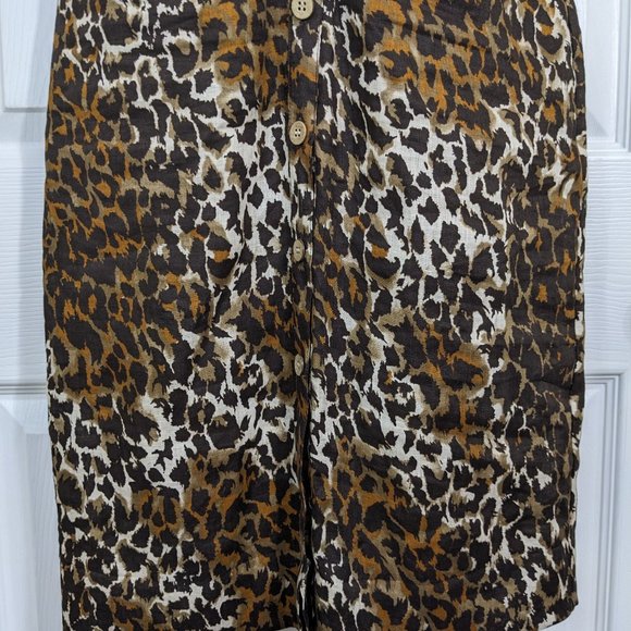 Veronica Beard Seki Leopard Printed Linen Dress - size 0 - Picture 7 of 15